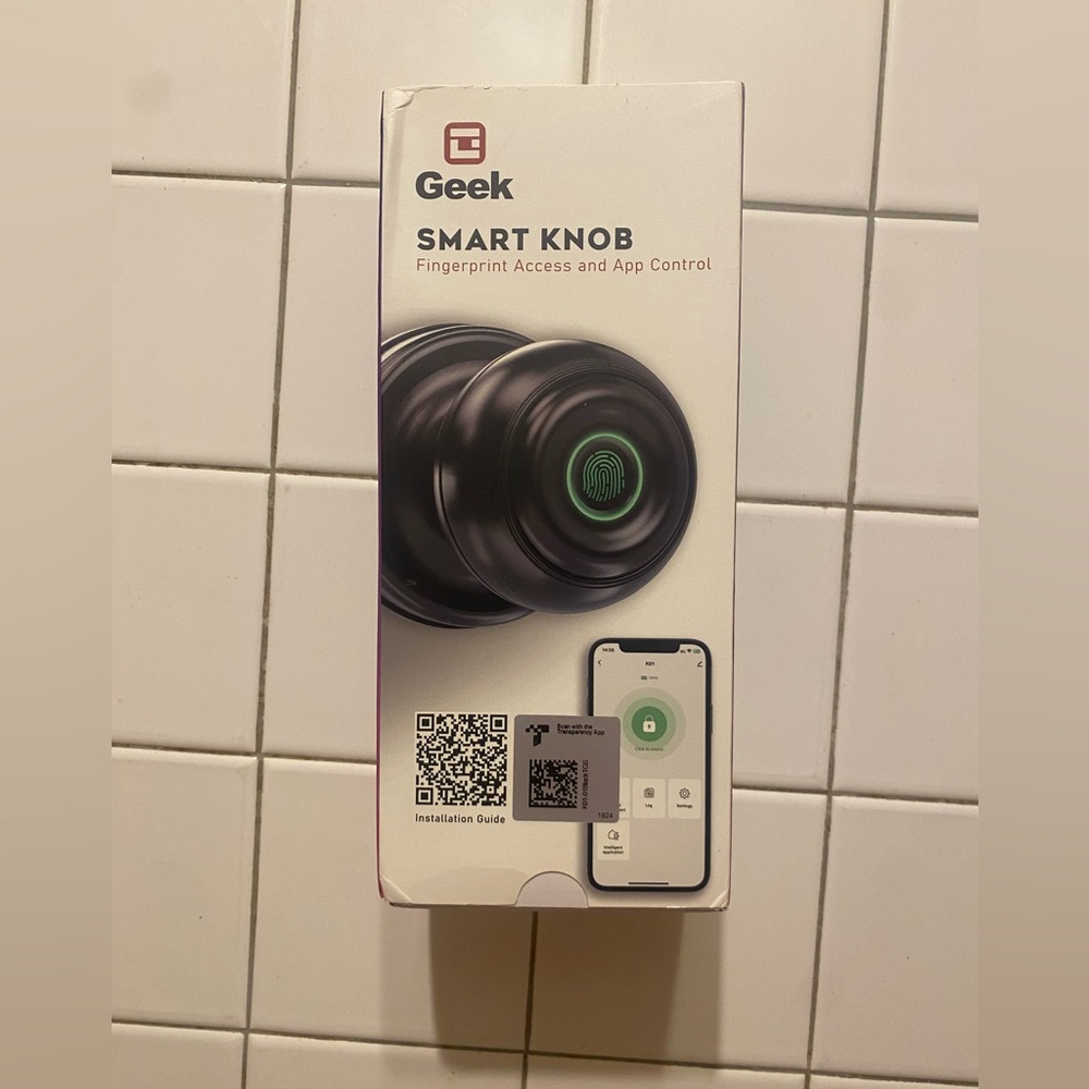 Geek Smart Knob Fingerprint Access and App Control Matte Black NIB